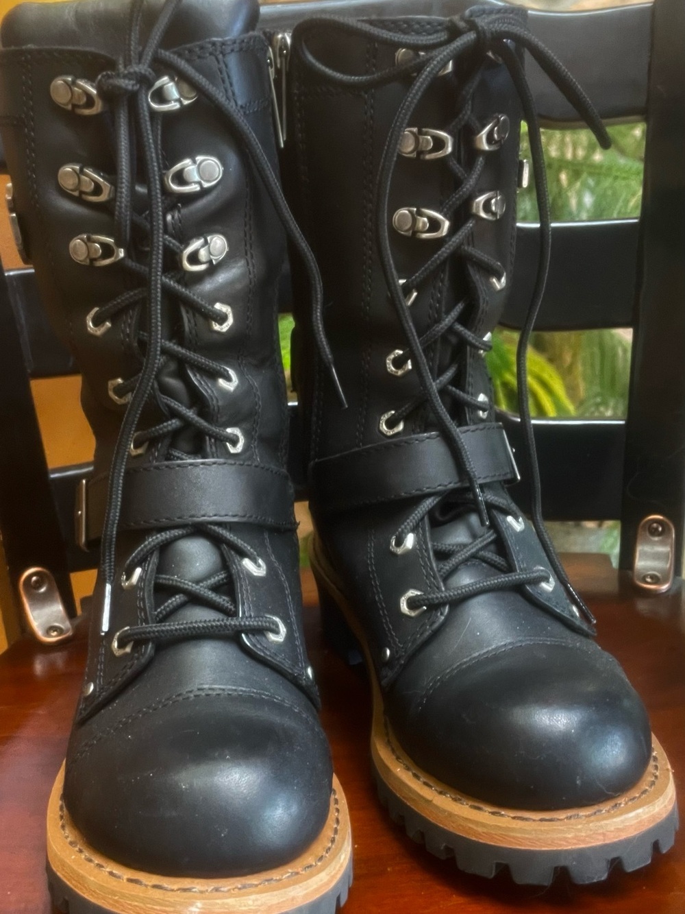 Harley Davidson ALBARA Lace Up BAD A... Biker Boots! 8M - Picture 3 of 9